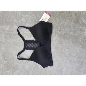 New Maidenform Girls Lace Racerback Padded Bra Black Size 30A